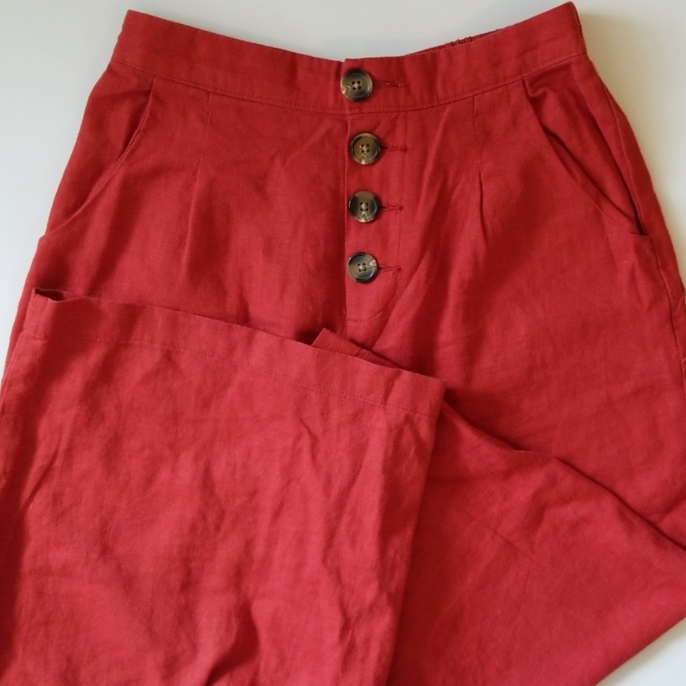 A.N.A. Wide Leg Linen Crop Pants